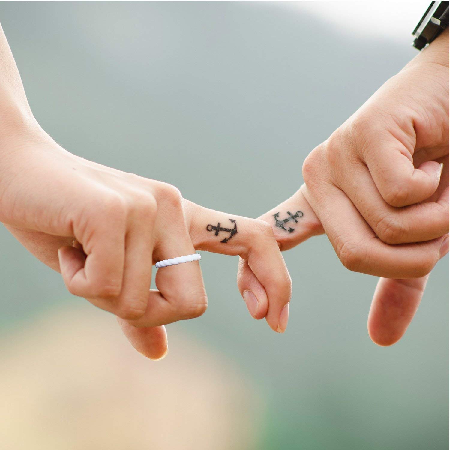 CLAN-X Silicone Wedding Rings, 8 Pack Comfortable Stackable Single Thin Rubber Bands 2.7mm Width, for Anniversary, Valentines &Birthday (Pink/Black/White/Mint Green/Silver, 5)