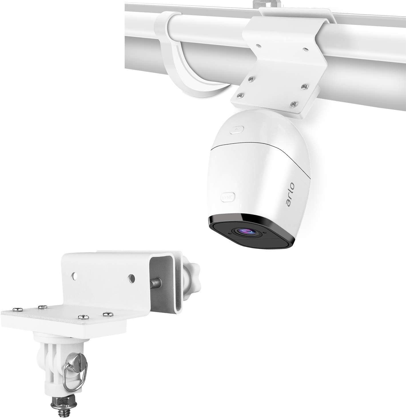 Gutter Mount Compatible Arlo, TYRONE Gutter Mount Bracket Compatible for Arlo Pro, Arlo Pro 2, Arlo HD, Arlo Go, Arlo Ultra,Arlo Light and Solar Panel - Weatherproof Design (White)