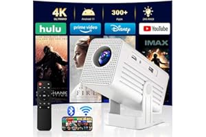 [Smart Projector with Apps] 4K Supported Mini Projector with Wifi and Bluetooth, XENPONAD Movie Projector for Bedroom Celling Camping & Outdoor Use, Portable Projector with Speaker, Auto Keystone