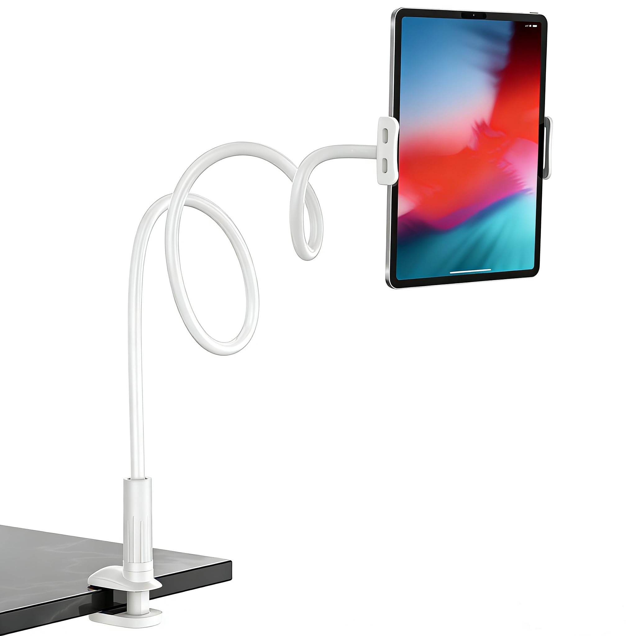 Rupoku Gooseneck Tablet Holder Phone Stand, Flexible Tablet Stand, 360 Adjustable Lazy Arm Holder Clamp Mount Bracket Bed for iPad Air Mini, Samsung Galaxy Tabs, iPhone, Switch, 4.0~10.5" Devices