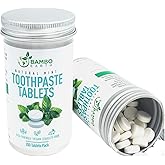 200 Pack Natural Toothpaste Tablet Bits - Chewable Mouthwash Whitening Bite Tablets for Teeth SLS & Fluoride Free Eco & Trave