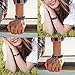 Cupimatch 4 Pieces Nautical Fish Hook Couple Nylon Ropes Bracelets Leather Cuff Bangle for Men Women (Black Brown)