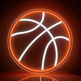 Basketball Neon Sign, Basketball LED Neon Light for Wall Decor, Dimmable USB-Powered Basketball Light with ON/OFF Switch for Kids, Man Cave, Boys' & Game Rooms, Gift for Basketball Fans