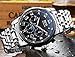 BOS Men's Quartz Analog Wrist Watch Chronograph Stainless Steel Band Black 8006