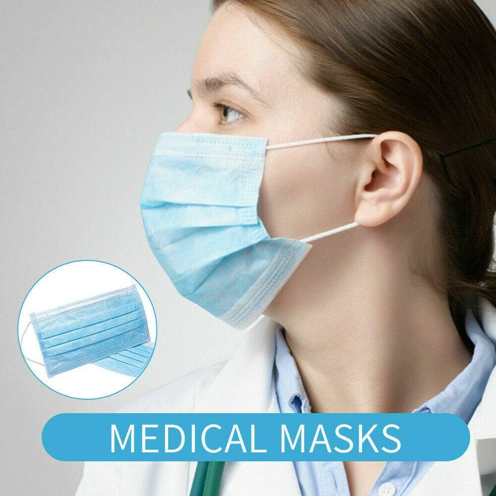 3Ply Disposable Medical Mask Surgical Mask Disposable Mask Disposable Face Mask,10 Pack