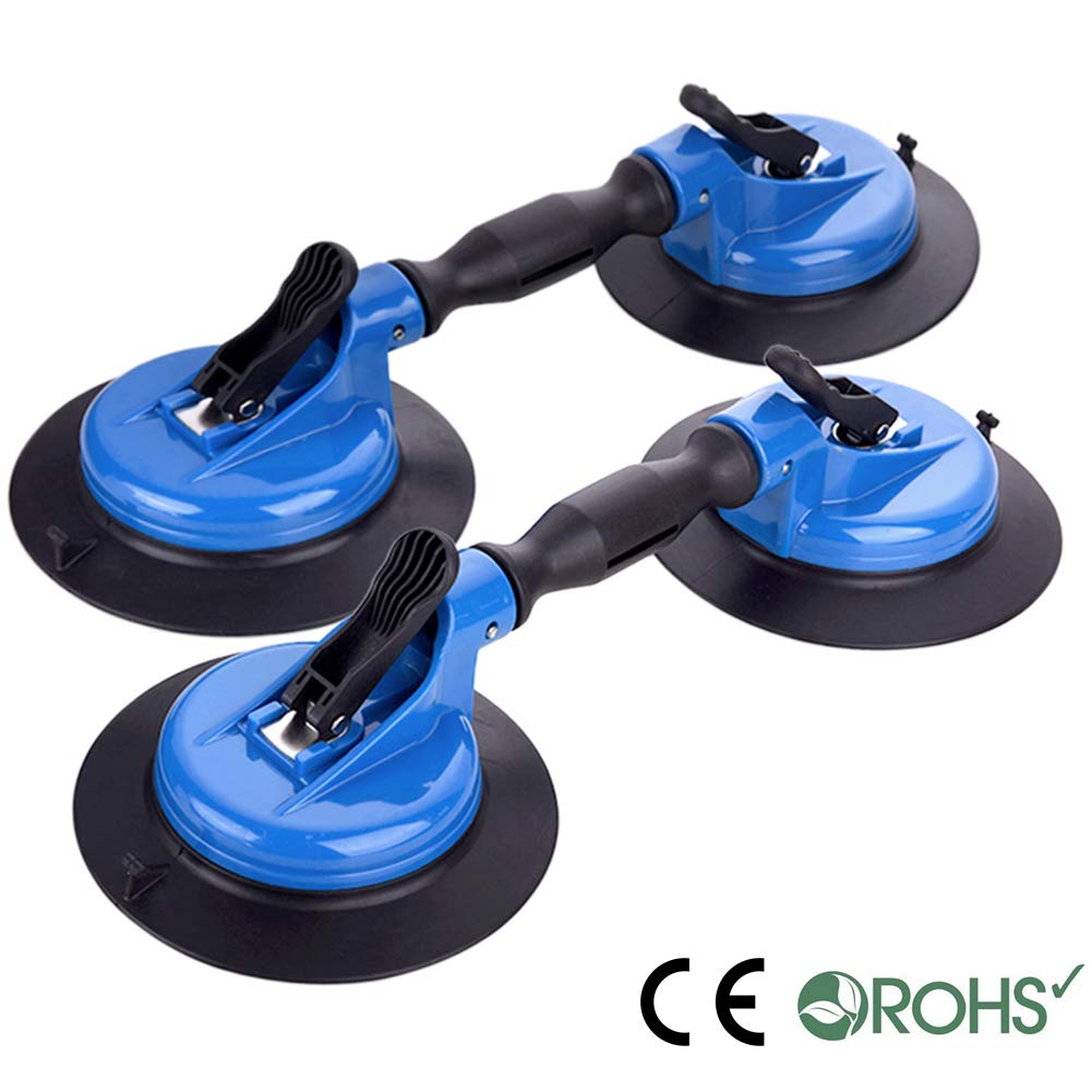 IMT Heavy Duty Dual Vacuum Suction Cup Glass Lifter with Curved Pads