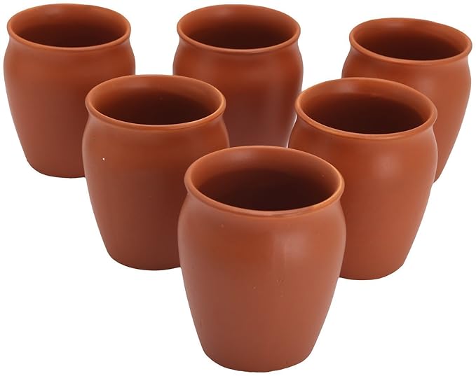 Organic Clay Crafts Clay Kulhad Tea Cups-Set of 6