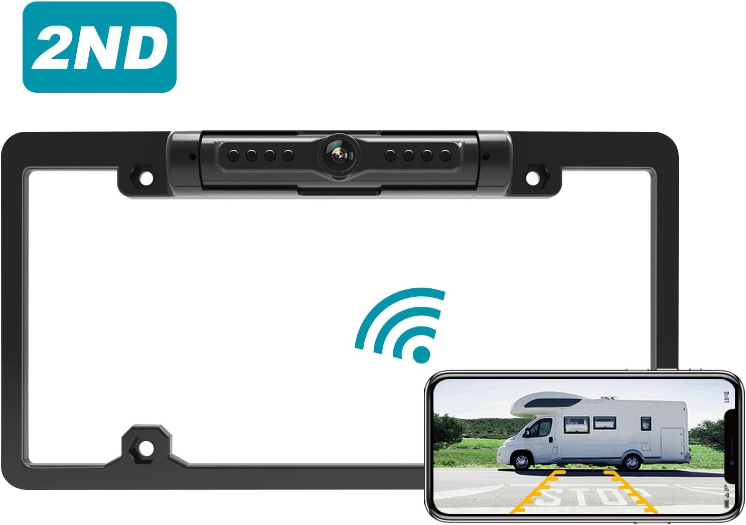 Wireless Backup Camera Reversing for Trucks RV Trailers Campers with Wi-Fi App(Gray)