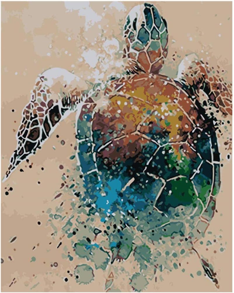 pintar por numero kits tortuga