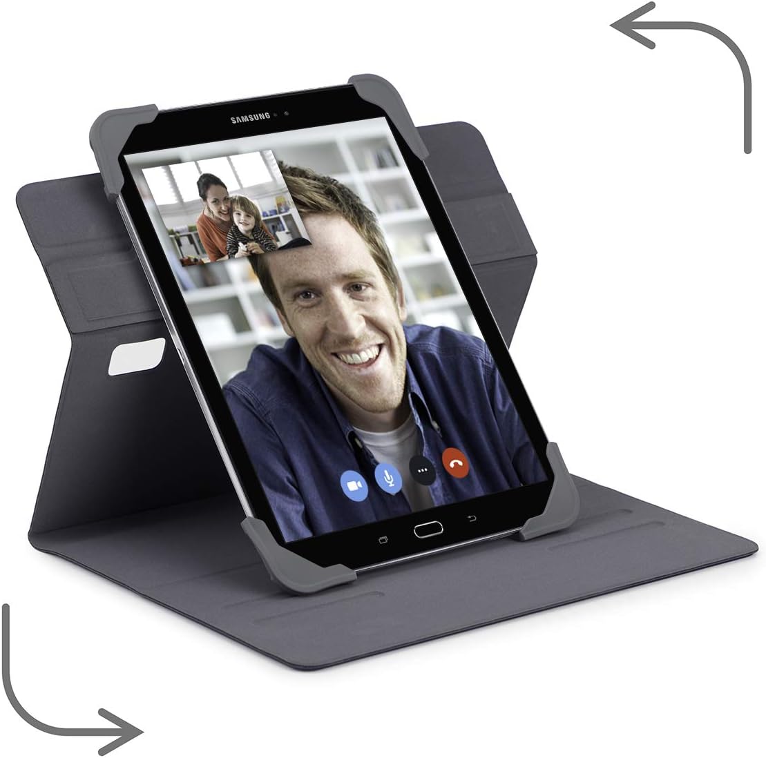 Targus Pro-Tek Case 7-8-Inch Hands-Free Rotating Universal Tablet, Black (THZ664GL), 7-8 inch - Image 4
