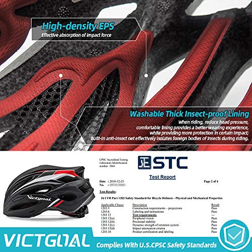 Victgoal Bike Helmet for Adults Men Women Bicycle Helmets with Visor and LED Light Lightweight Mountain Bike and Road… - Image 4