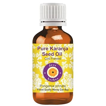 Deve Herbes Pure Karanja Seed Oil (Pongamia Pinnata) 100% Natural Therapeutic Grade Cold Pressed for Personal Care, 100 ml