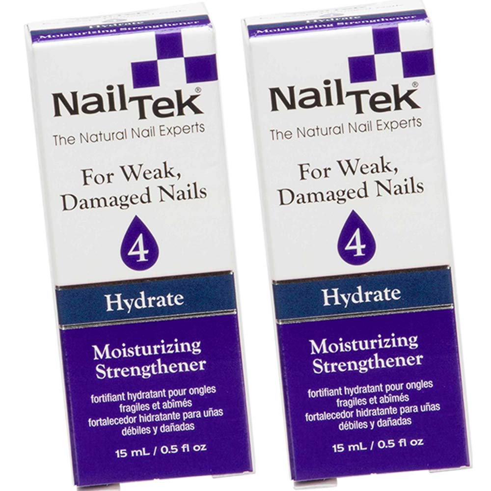 Nail Tek Hydrate 2, Moisturizing Strengthener for Soft and Peeling Nails, 0.5 oz, 2-Pack : Beauty