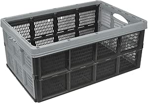 com-four® Caja plastico Plegable con empuñaduras ...