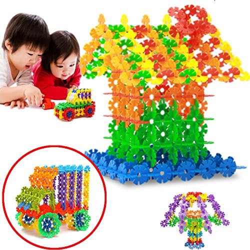 Brain Flakes 500 Pieces Snowflakes Building Toys for Toddlers- Creative Educational Environmental Health for Children (Toy for Both Boys and Girls)