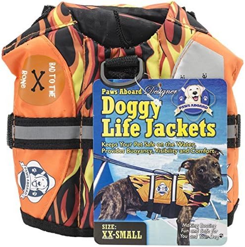 Fido Pet Products Paws Aboard Doggy Life Jacket, XX-Small, Racing Flames by Fido Pet Products