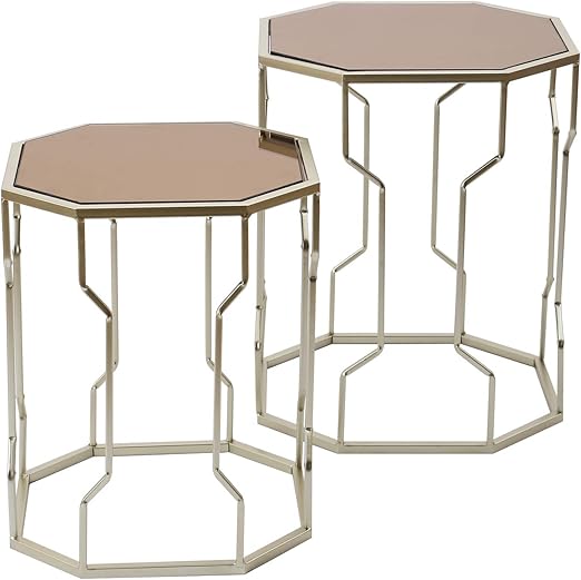 Amazon Com Adeco Decorative Nesting Octagon Side End Accent Table
