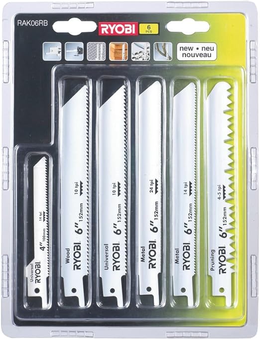 Ryobi 4892210119285 Blister 6 Lames Panachees Scie Sabre Argent Amazon Fr Bricolage