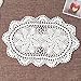 yazi Lace Coasters Doilies Set of 4 White Color Handmade Oval Crochet Cotton Lace Table Placemats 9