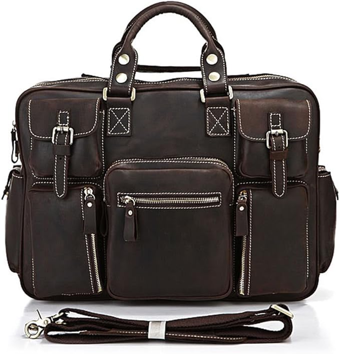 Aibag MultiPocket Top Leather Men's Briefcase Laptop Messenger Bag Briefcases