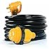 Camco 25' PowerGrip Extension Cord with 30M/30F- Straight Locking Adapter | Allows for Easy RV Connection to Distant Power Outlets | Built to Last (55501)