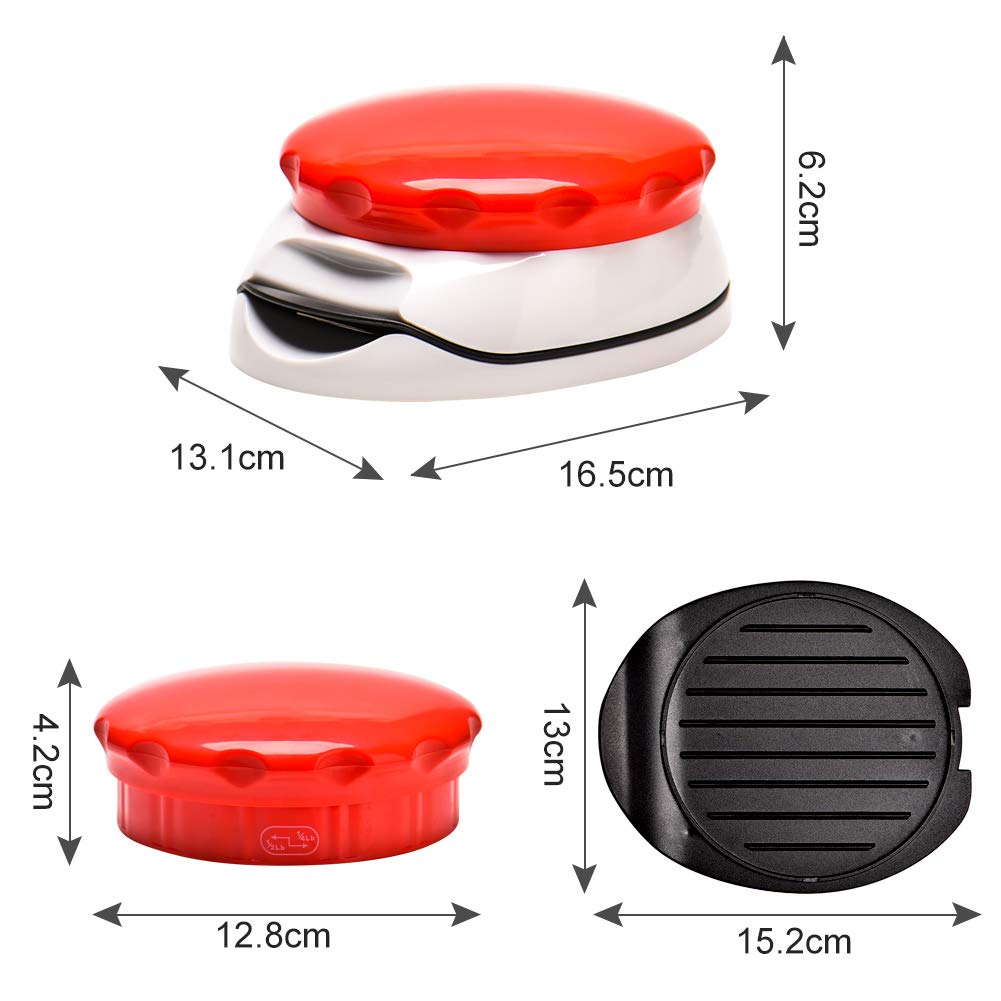Burger Press Homemade Hamburger Maker Quarter Pounder 1/4 inch to 1/2 inches for BBQ Home Kitchen Grilling Accessories Red