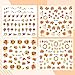 Whaline Fall Nail Art Stickers Autumn Maple Leaves Pumpkin Water Decals 720Pcs Self-Adhesive Transfer Nail Stickers for Thanksgiving Harvest Women Tattoos Manicure Decorations, 12 Sheets