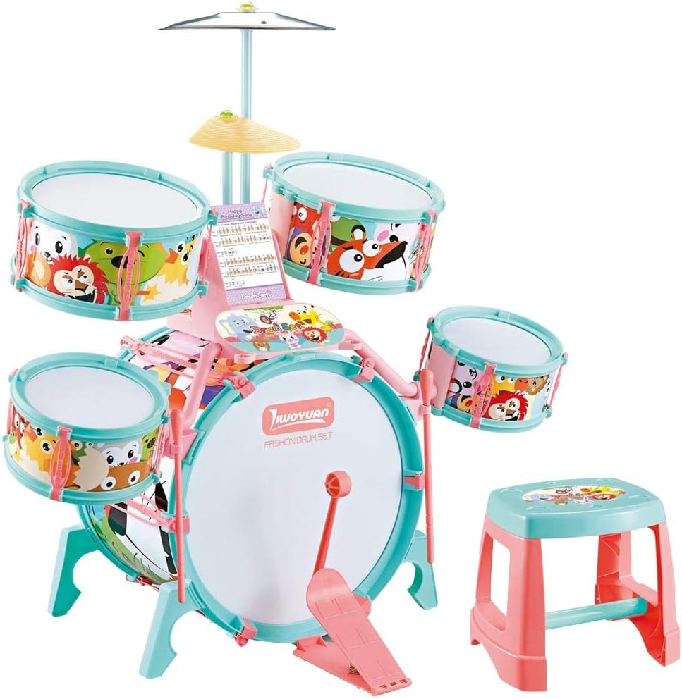 Amazon Co Jp ドラムセット 子供用 キッズドラム 初心者用 ジャズドラム おもちゃ 1歳 3歳 6歳 太鼓 早期教育 音楽玩具 ドラム 打楽器 知育玩具 初級学習 組み立て簡単 生日プレゼント Z 楽器