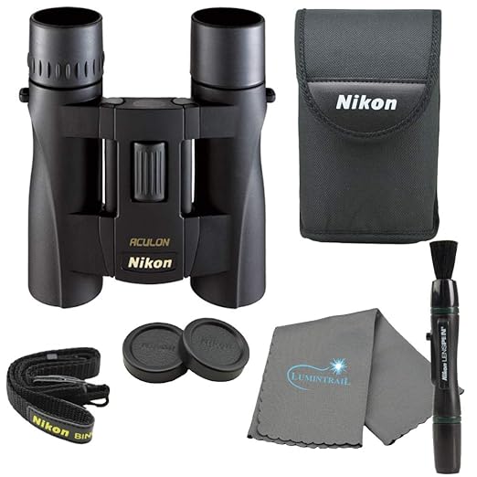 Buy Nikon Aculon A30 10x25 Binoculars Compact Binocular Black Bundle