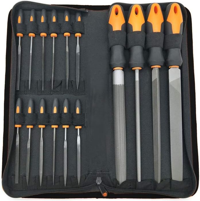 16 Pieces File Tool Set with Carry Case, Metal Steel File, Precision