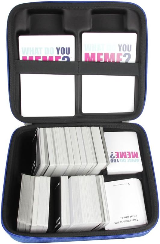 Adada Hard Travel Case for Fits What Do You Meme Party Game (for Basic and All Expansion Packs) - Blue