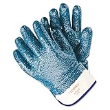 MPG 9761R Predator Premium Nitrile-Coated Gloves, Blue/White, Large, 12 Pairs