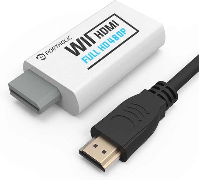 PORTHOLIC Wii to HDMI Converter, 1080P/720p Full HD Wii HDMI Adapter