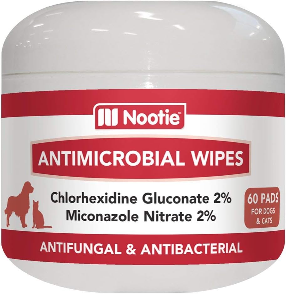 ? Medicated Dog Wipes - Antifungal Wipes - Antibacterial Wipes - Antimicrobial Wipes for Dogs 2% Chlorhexidine Wipes with 2% Micronazole for Best Results with Cats and Dogs Problems 60 pads - USA