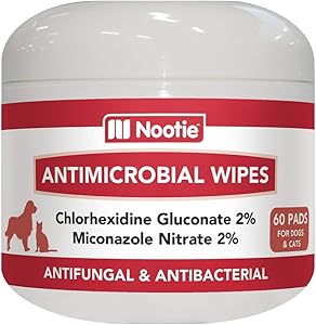 ? Medicated Dog Wipes - Antifungal Wipes - Antibacterial Wipes - Antimicrobial Wipes for Dogs 2% Chlorhexidine Wipes with 2% Micronazole for Best Results with Cats and Dogs Problems 60 pads - USA