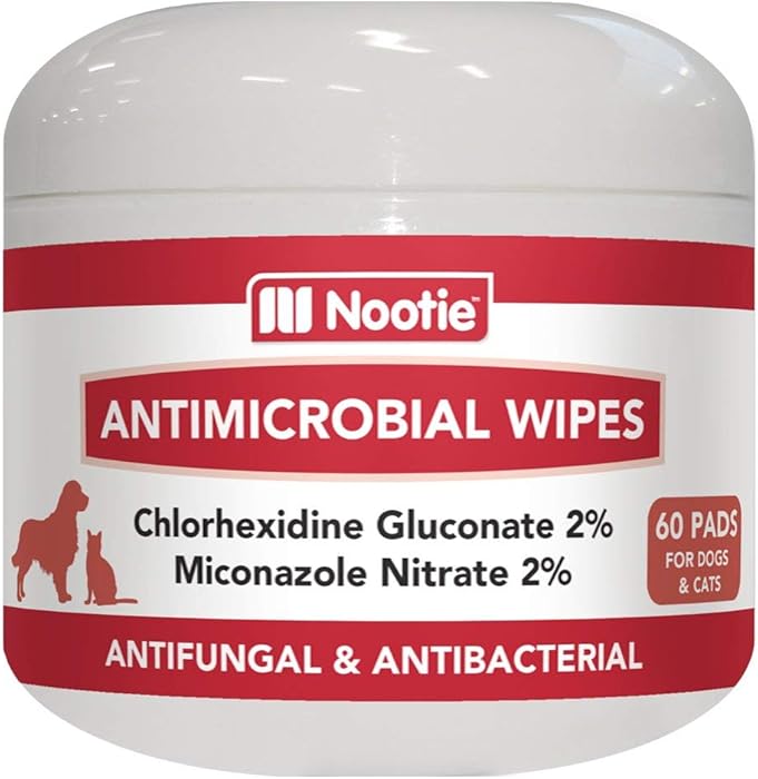 ? Medicated Dog Wipes - Antifungal Wipes - Antibacterial Wipes - Antimicrobial Wipes for Dogs 2% Chlorhexidine Wipes with 2% Micronazole for Best Results with Cats and Dogs Problems 60 pads - USA