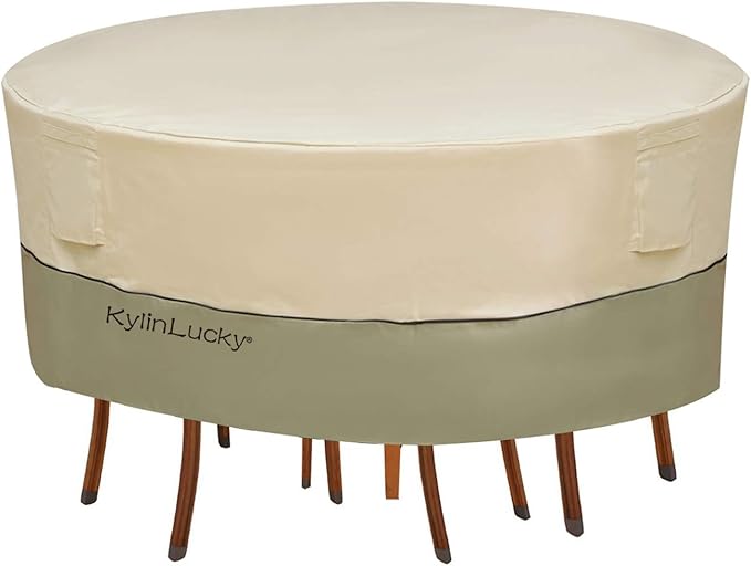 KylinLucky Round Patio Table and Chair Set Cover Outdoor