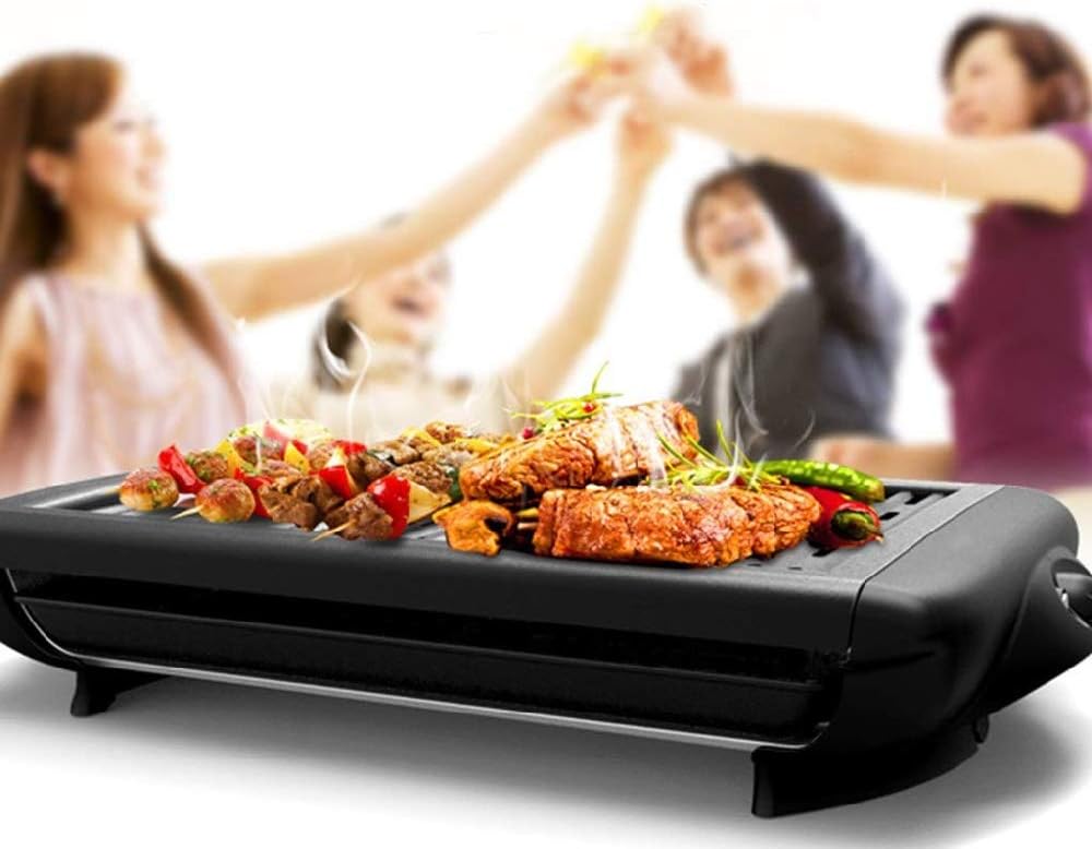 review NILINMA Korean Barbecue Grill, Teppanyaki Electric Barbecue Grill, Household Multifunctional and Durable Electric Barbecue Grill