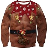 RAISEVERN Uomo Donna Funny Christmas Jumpers Sweatshirts Lungo Manica Unisex 3D Printed Retro Novelty Xmas Stampare Natale Maglione Cima S-3XL