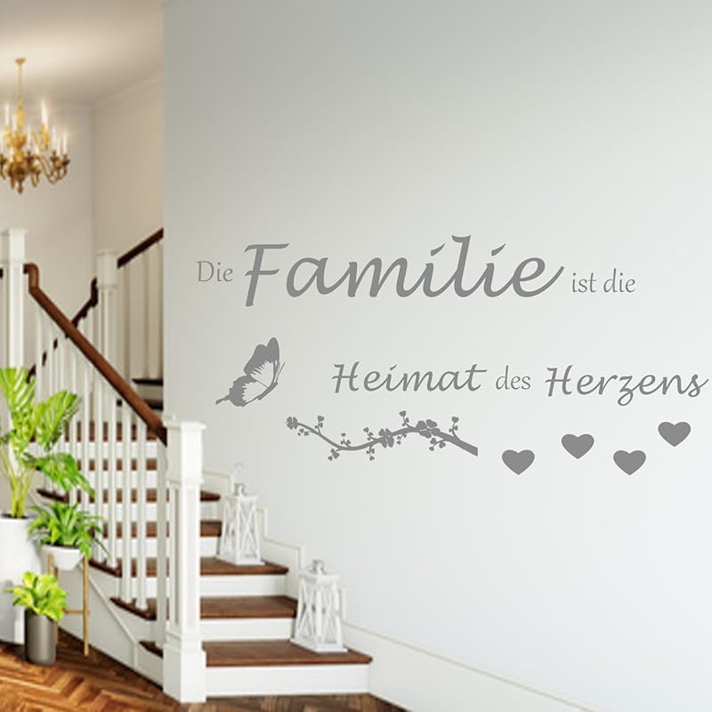 Wandtattoo Wandschnorkel Aa142 Die Familie Ist Die Heimat Des Herzens Spruche Zitate Wanddekoration Wandaufkleber Wohnzimmer Flur Farbauswahl Grossenauswahl Wandaufkleber Amazon De Handmade
