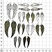 Youdiyla 54 PCS Pair Wing Charms Collection - Mixed Antique Silver Bronze Twain Couple Angel Eagle Wing Metal Alloy Pendants for Jewelry Making DIY Findings (HM83)