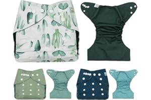 ALVABABY ALVA Baby Cloth Diaper Covers with One Wet Bag, Swim Diaper,Cloth Nappy Shell Baby Girls and Boys