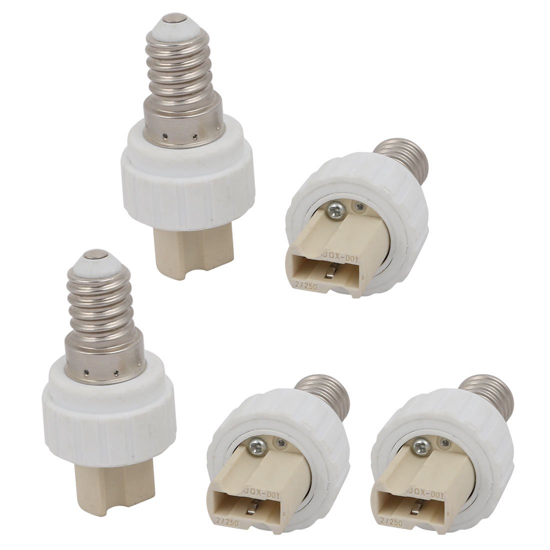 Sourcingmap 5pcs E14 to G9 Extender Adapter Converter Lamp Bulb Socket Holder White