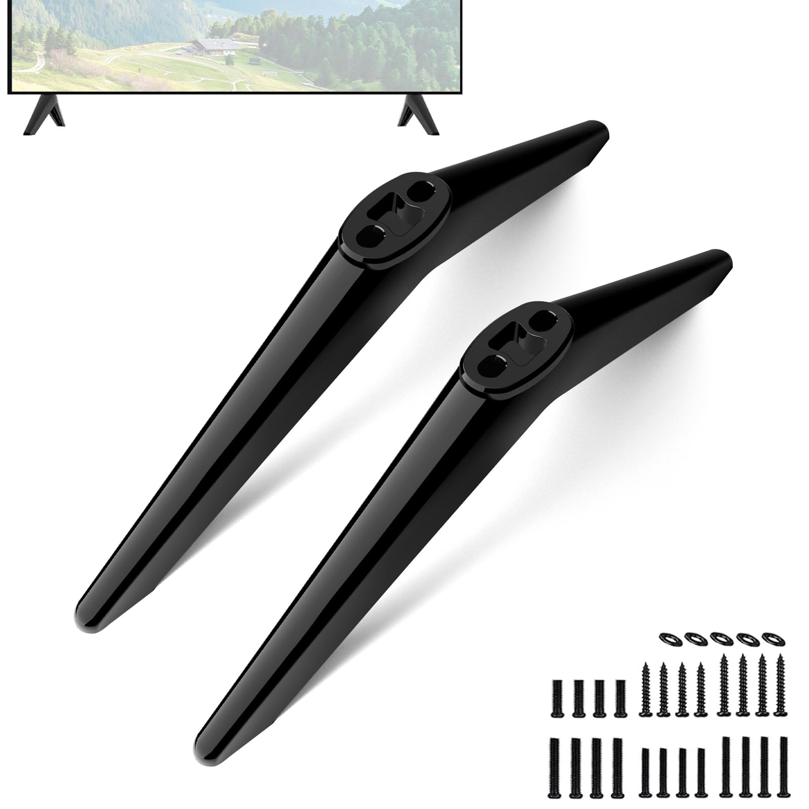 TV Pedestal Feet for TCL TV Stand Legs for TCL Roku TV 32SF540K 40SF540K 43C635K 50P617K 55C635K 55C655 55CF630K 55C645K 65C635K TV Stand Base Replacement TV Base Pedestal Feet for TCL with Screws