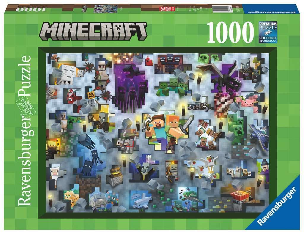 Photo 1 of Ravensburger Minecraft 1000-Piece Jigsaw Puzzle for Adults and Kids | Unique Softclick Technology | Immersive Minecraft Imagery | Ideal for Puzzle Enthusiasts | Certified by Forest Stewardship Council