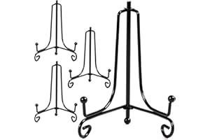 Juvale 4 Pack Iron Easel Display Stand, 5 Inch Decorative Easel for Tabletop, Plates, Pictures, Paintings, Wedding and Party 