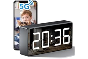 USBRMT 4K WiFi Camera Clock 5G Indoor Security Nanny Cam for Baby Monitor, Dog with Motion Detection, Night Vision