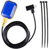 Float Switch with 10ft Cable - Ideal for Sump Pumps, Water Tanks, Sewage Pools, and More - 16 Amp Maximum Pump Run Current, IP68 Waterproof