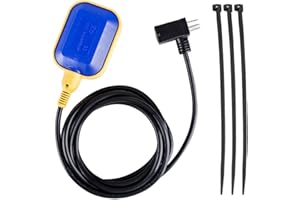 Universal Tethered Float Switch with 10ft Cable - Ideal for Sump Pumps, Water Tanks, Sewage Pools, and More - 16 Amp Maximum 