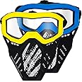 2 Pack Tactical Toy Mask Compatible with Toy Gun Party, for Apollo, Zeus, Khaos, Atlas, Artemis Blasters Rival Toy Mask (Yellow&Blue)